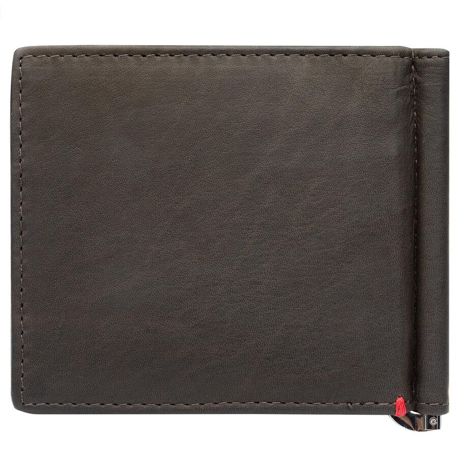 geldbörse aus mokkafarbenem leder – zippo-metallplattendesign von 1932