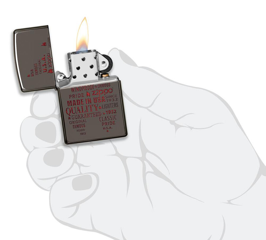 typografisches zippo-flammen-kunstdesign