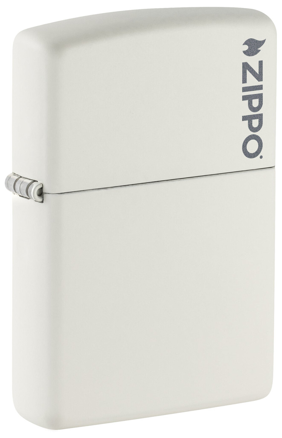 klassisches weißes mattes zippo-logo