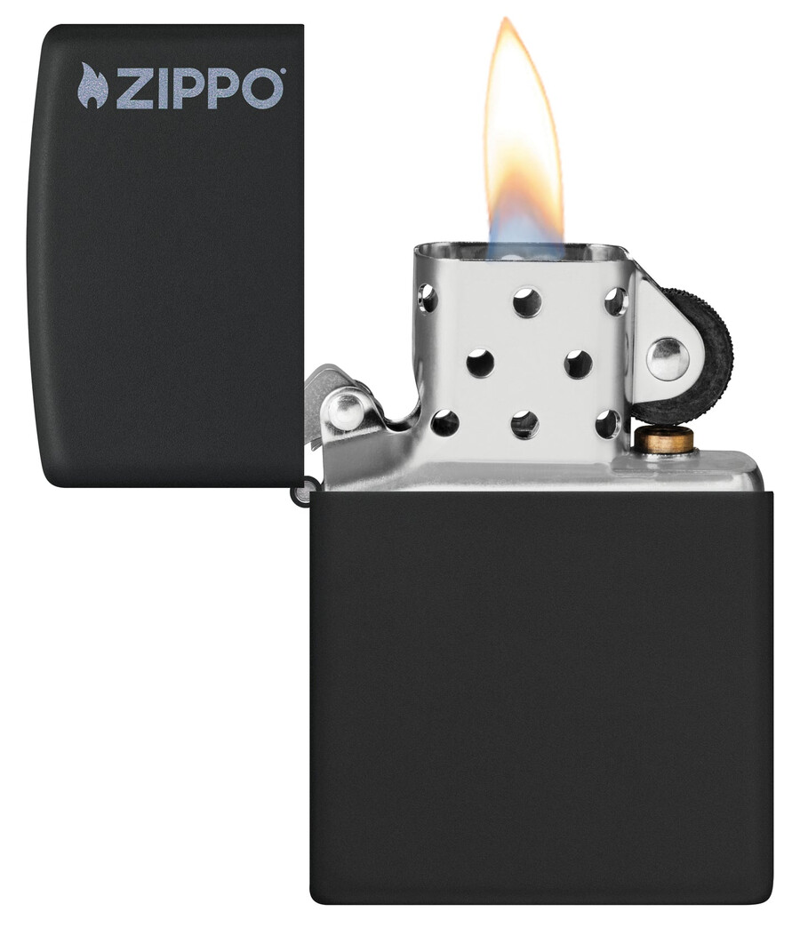 klassisches schwarz matt mit zippo-logo