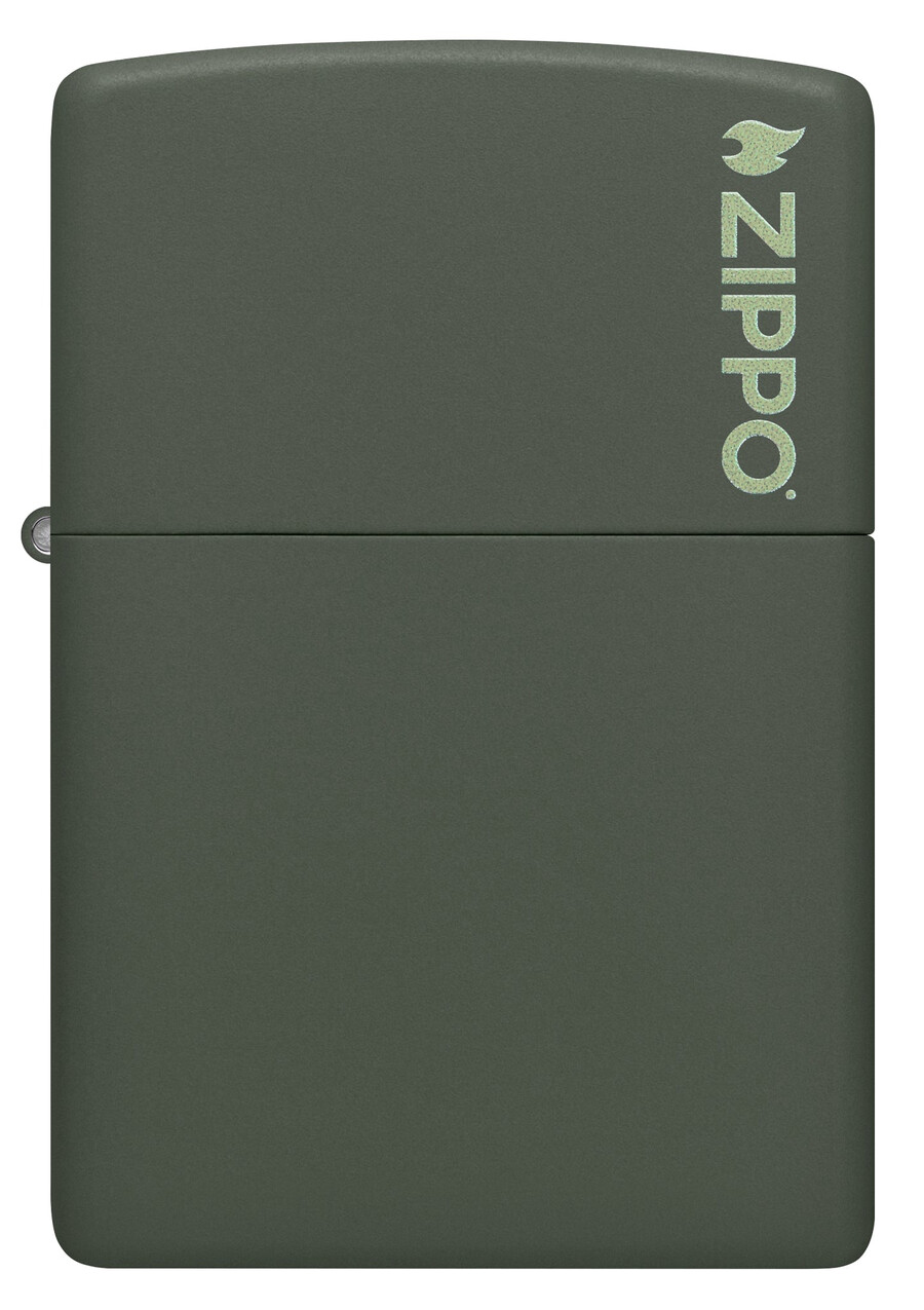 klassisches grünes mattes zippo-logo