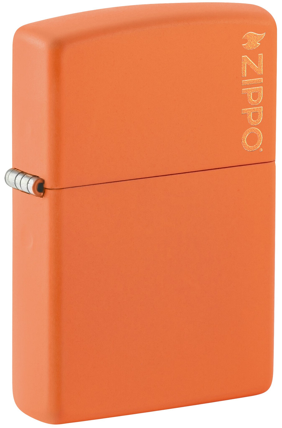 klassisches orangefarbenes mattes zippo-logo