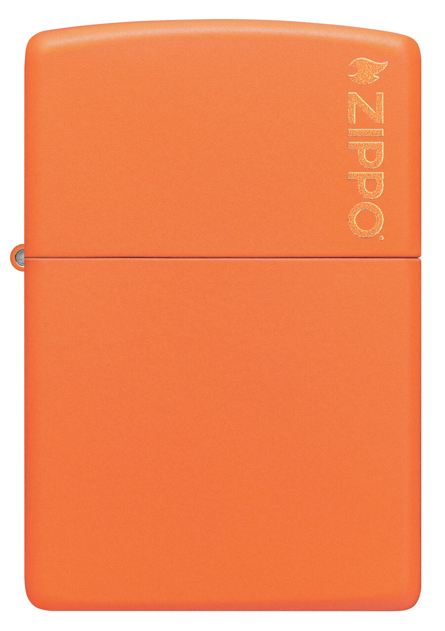 klassisches orangefarbenes mattes zippo-logo