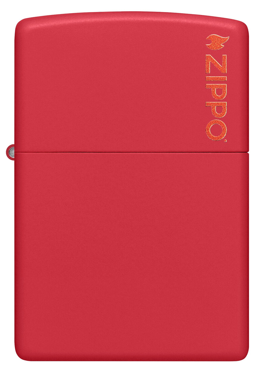 klassisches rotes mattes zippo-logo