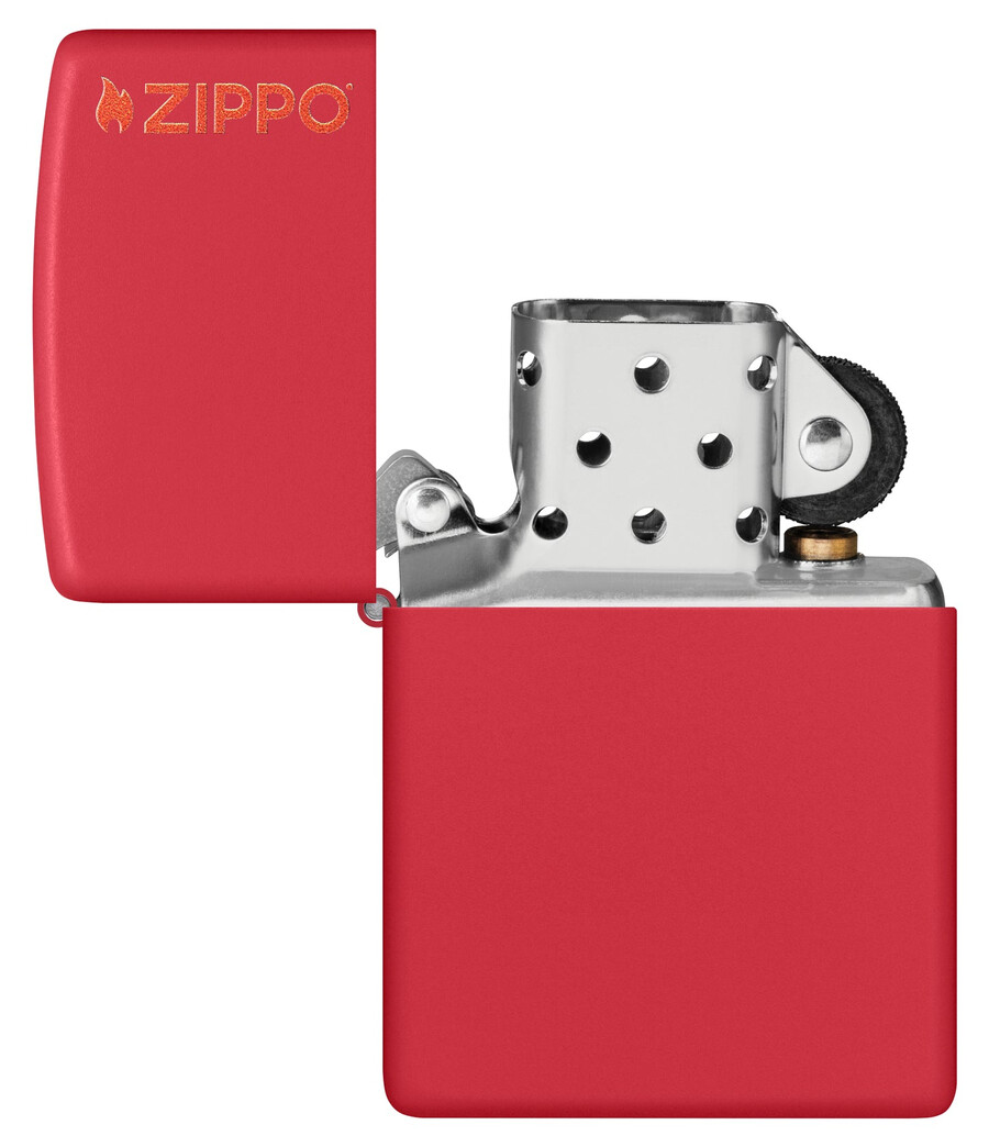 klassisches rotes mattes zippo-logo