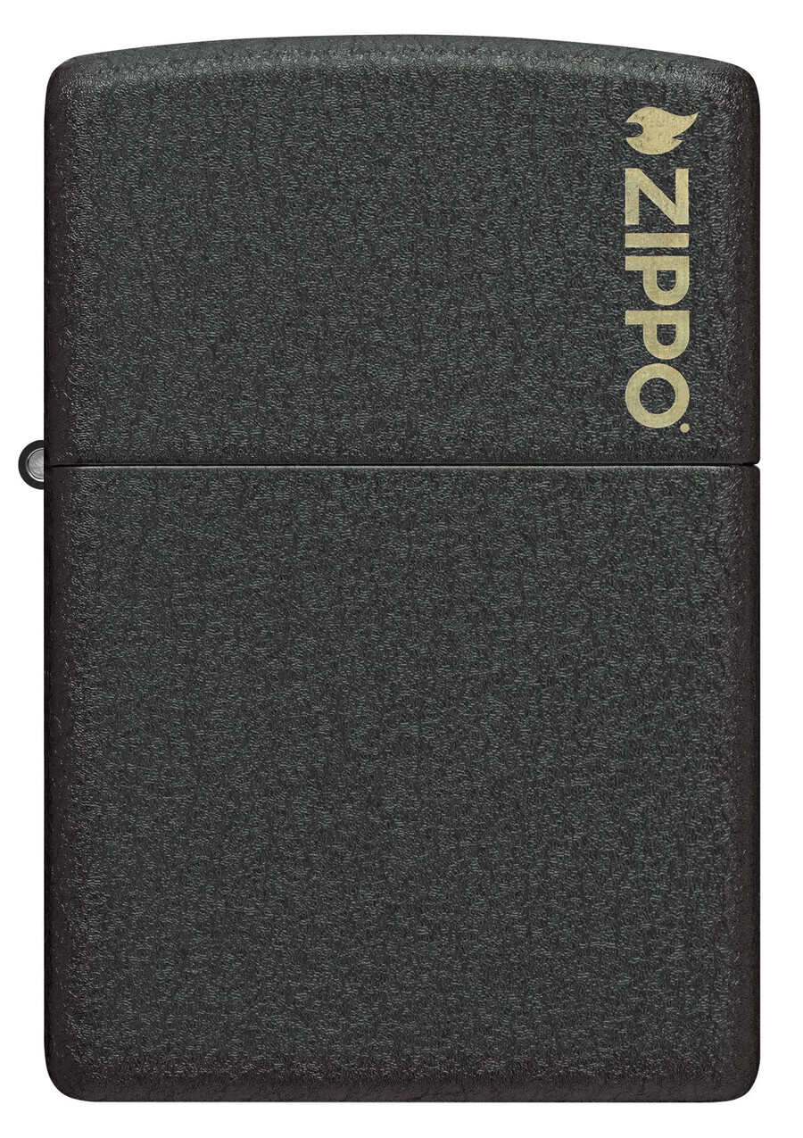 klassisches schwarzes crackle zippo-logo