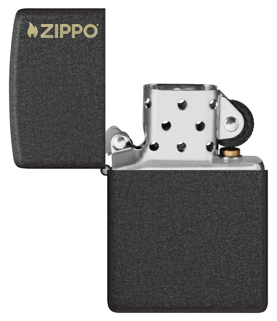 klassisches schwarzes crackle zippo-logo