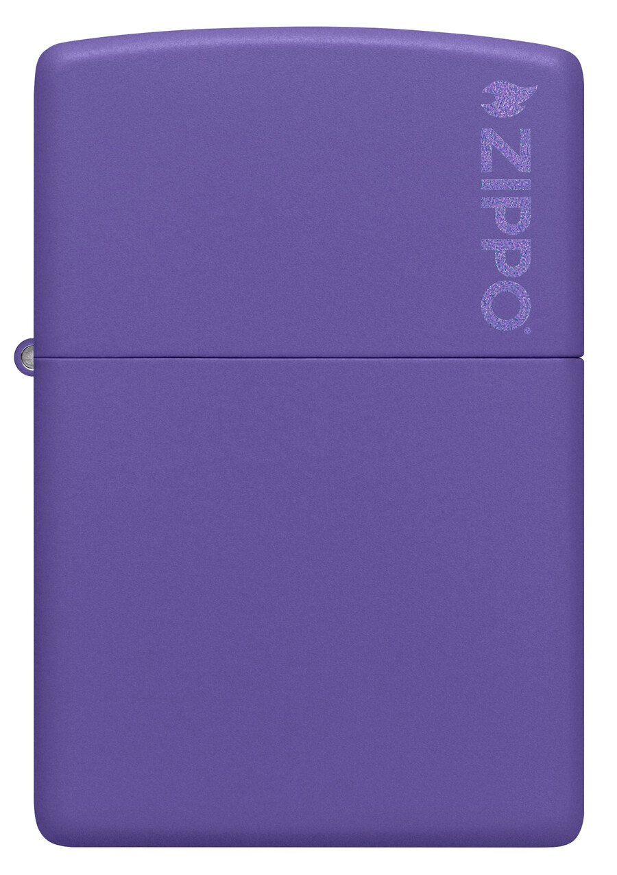 klassisches lila mattes zippo-logo