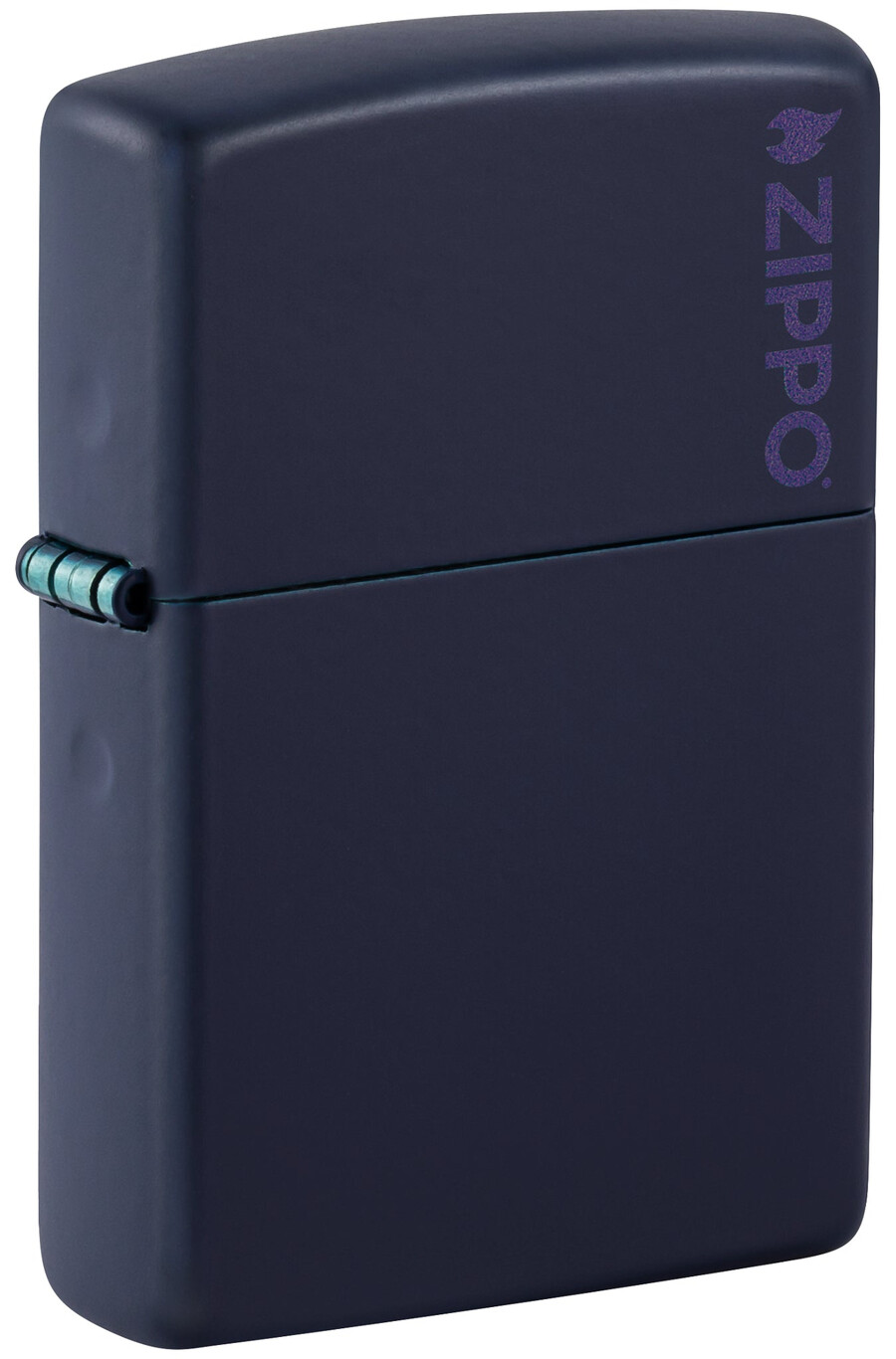 klassisches marineblaues mattes zippo-logo