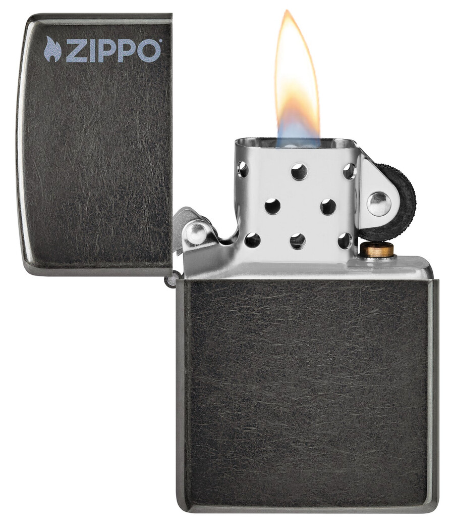 klassisches graues zippo-logo