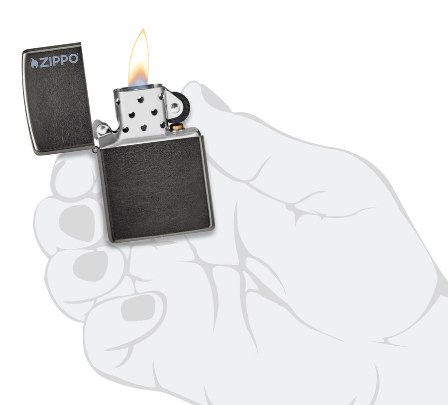 klassisches graues zippo-logo