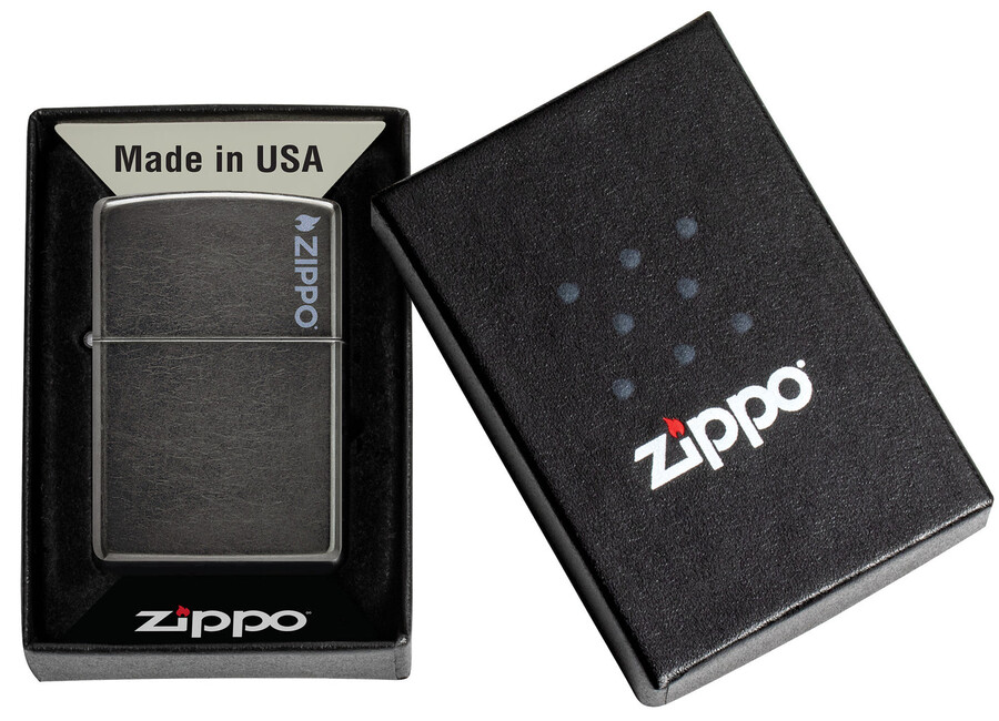klassisches graues zippo-logo