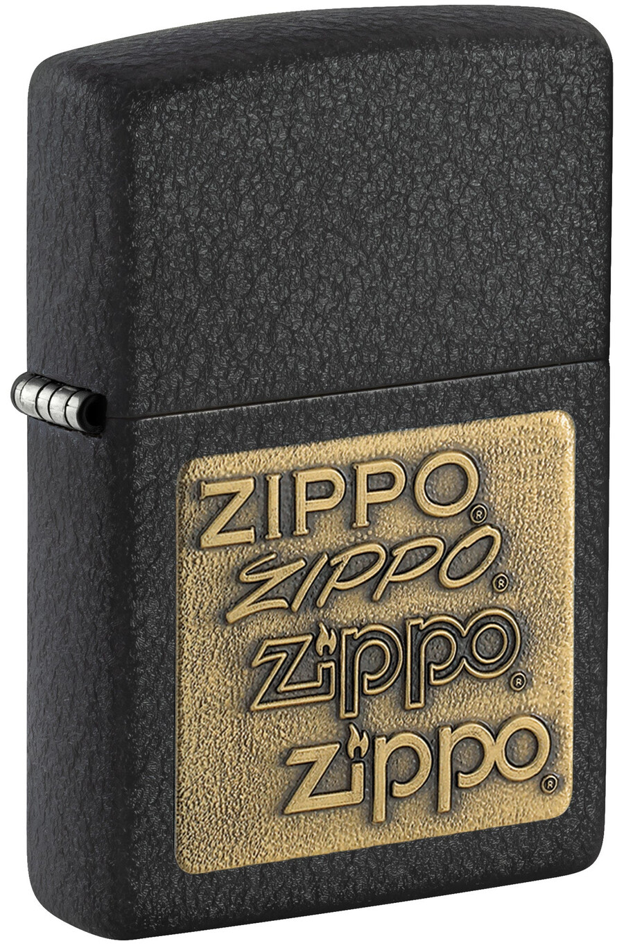 schwarzes crackle gold zippo logo