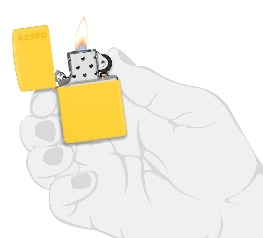 klassisches zippo-logo mit sonnenblume