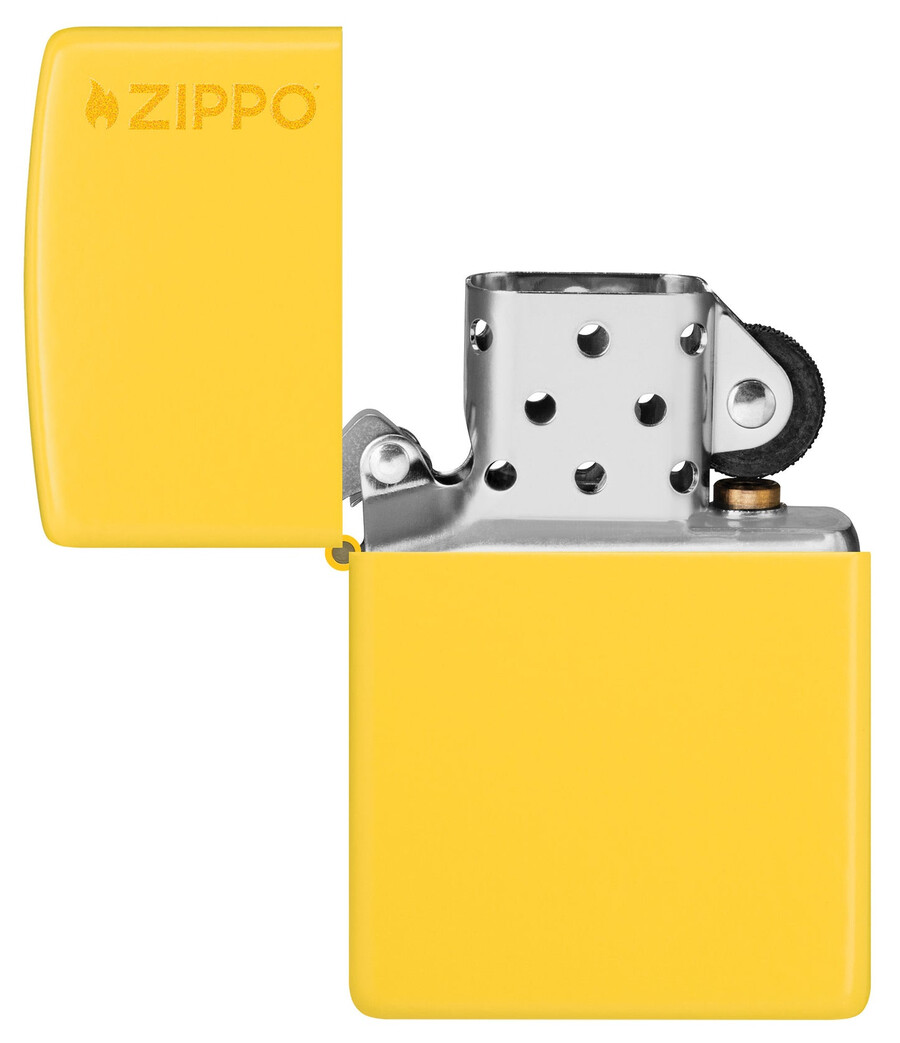 klassisches zippo-logo mit sonnenblume