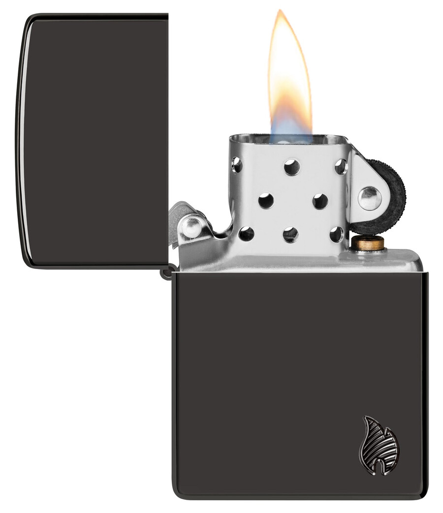 armor hochglanzpoliertes schwarzes flammen-design
