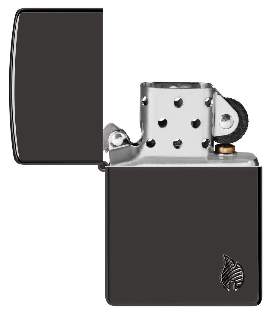 armor hochglanzpoliertes schwarzes flammen-design