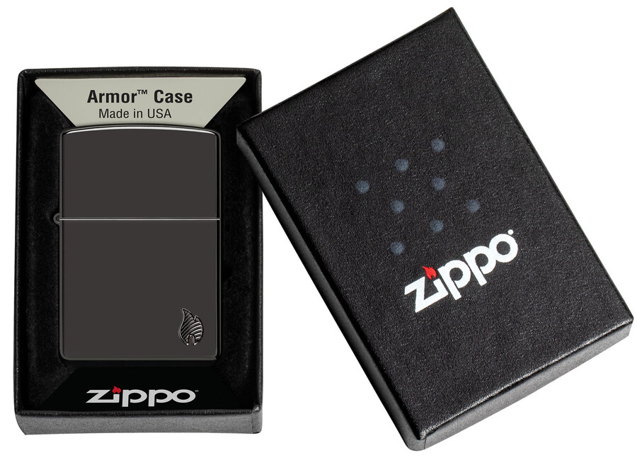 armor hochglanzpoliertes schwarzes flammen-design