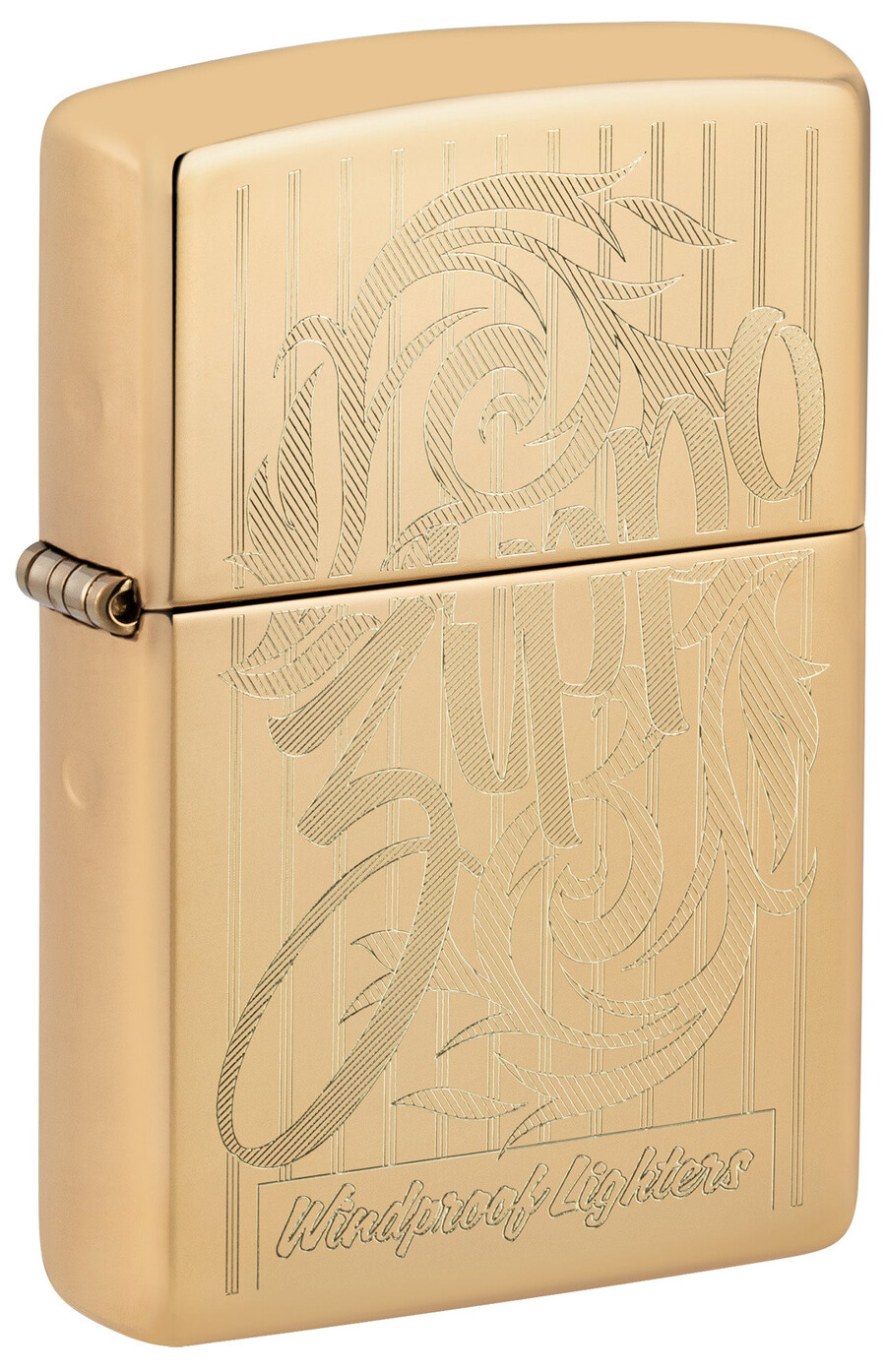 zippo-design mit wirbelndem filigranmuster
