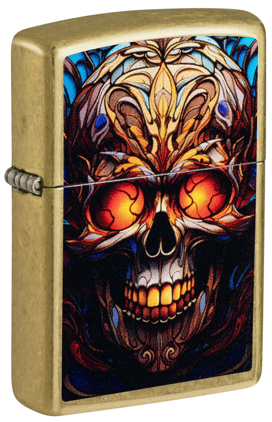 totenkopf-design aus buntglas