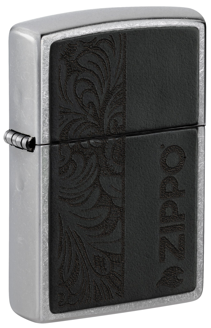 schwarzes lederemblem – zippo-design