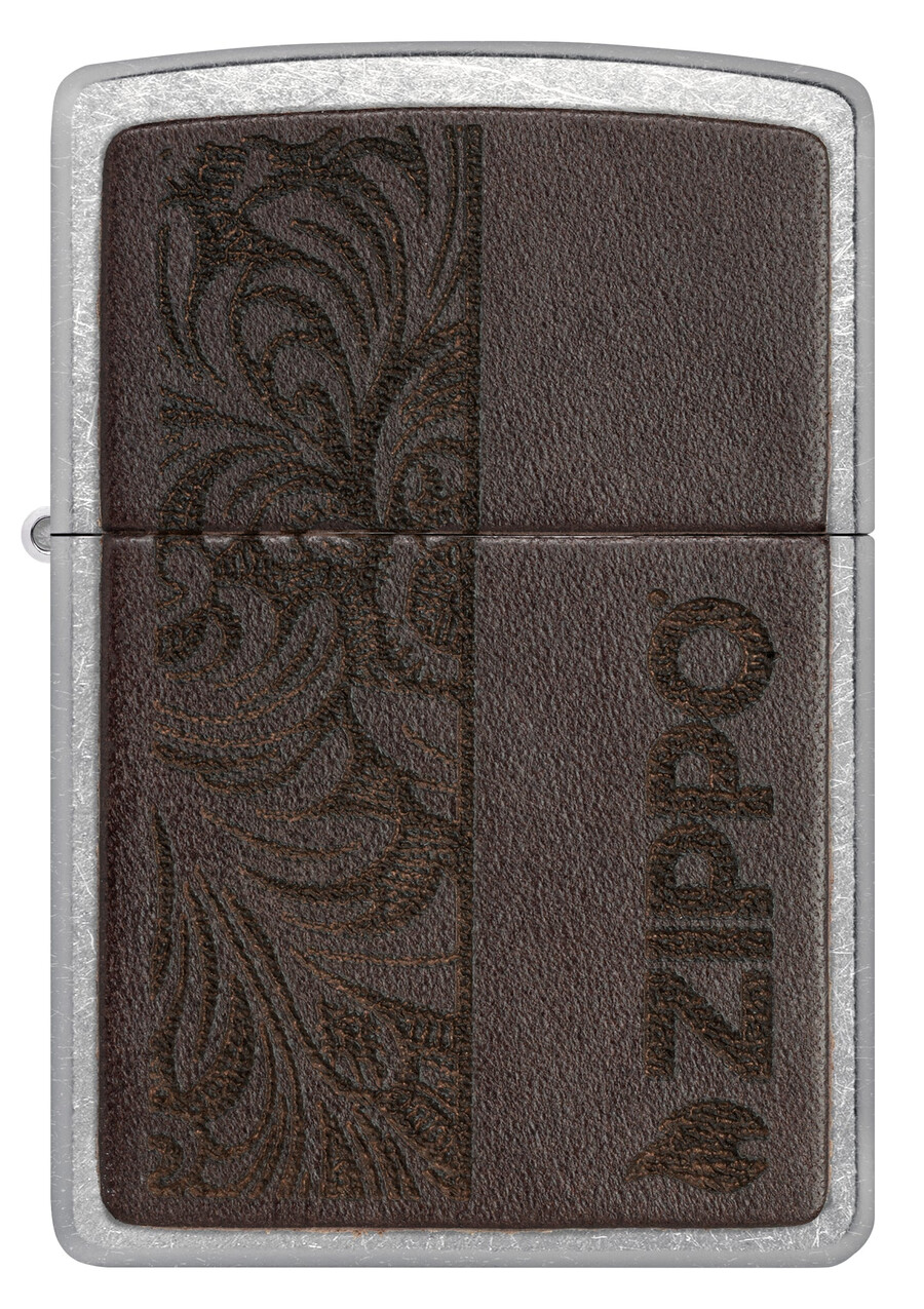 braunes lederemblem – zippo-design