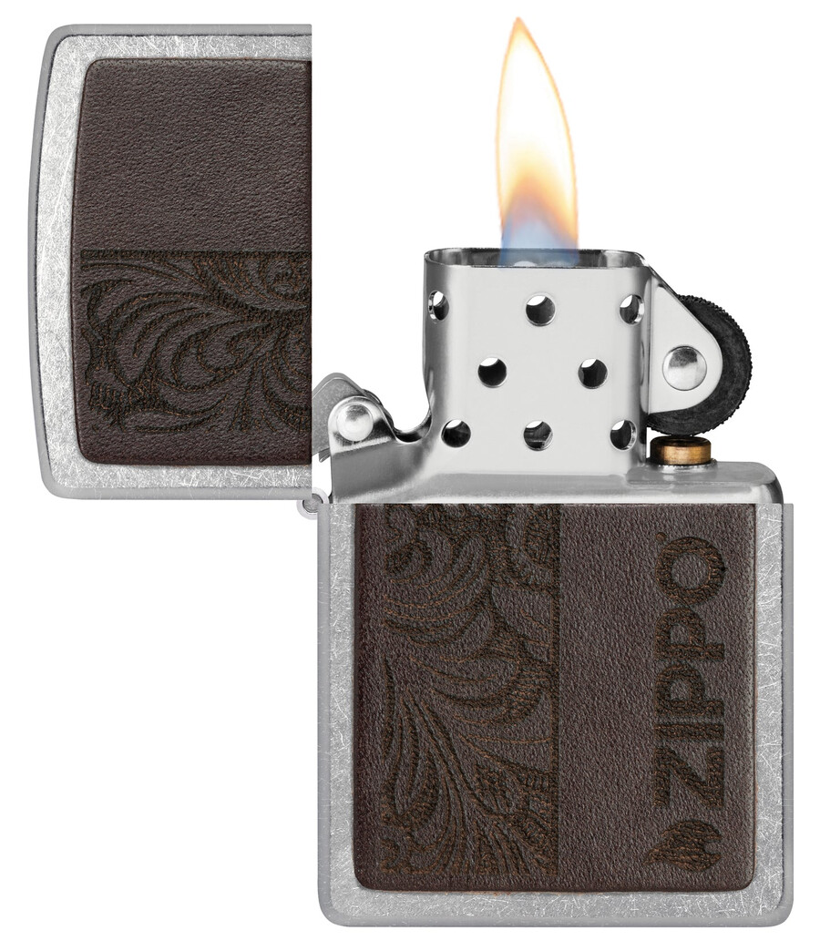 braunes lederemblem – zippo-design