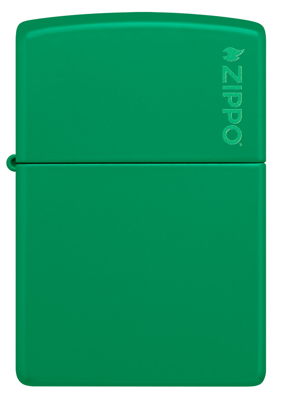 klassisches grasgrünes mattes zippo-logo