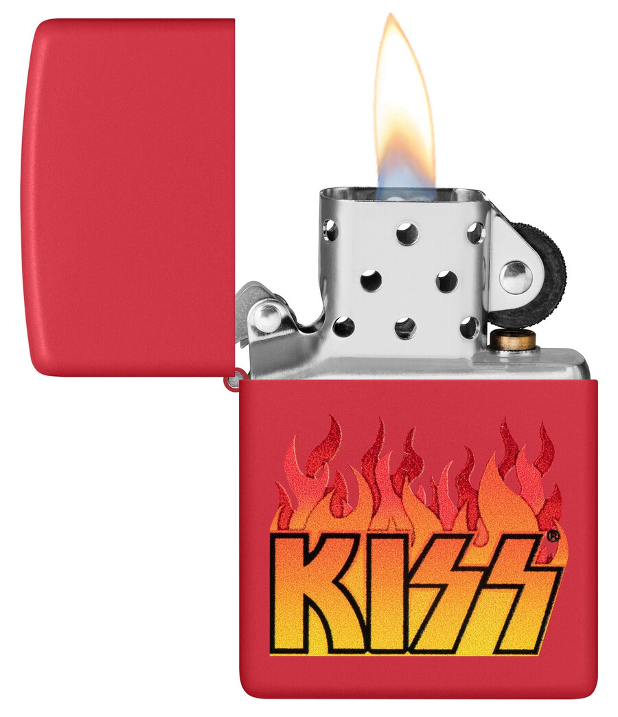 kiss flammendes logo-design
