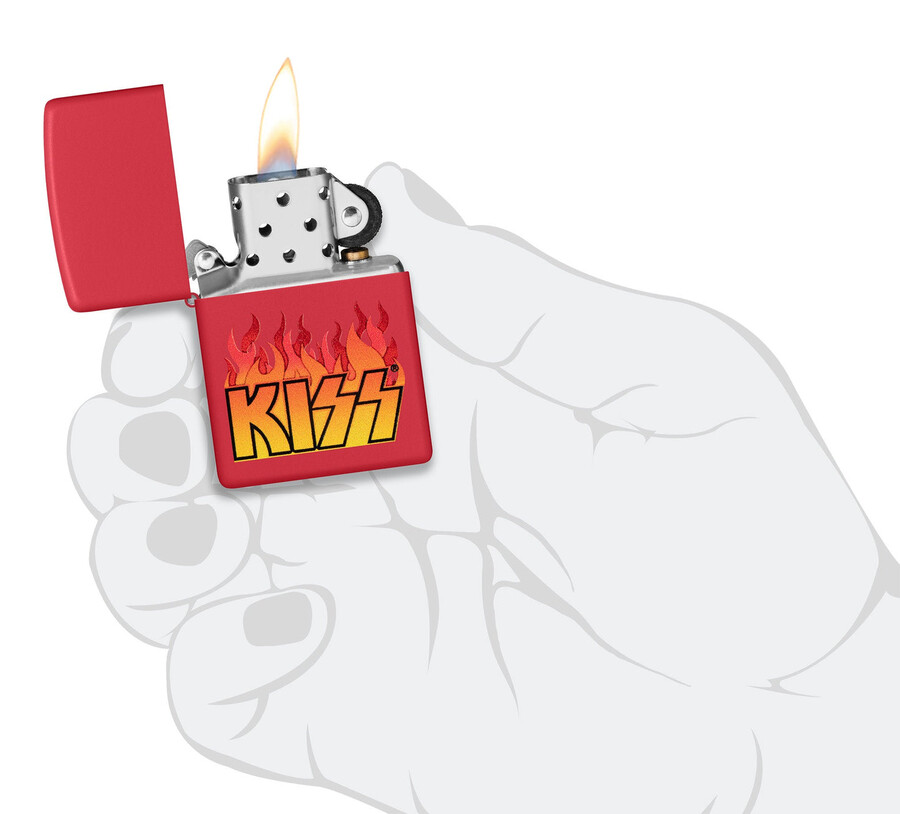 kiss flammendes logo-design