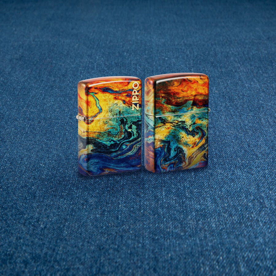 farbenfrohes zippo-design