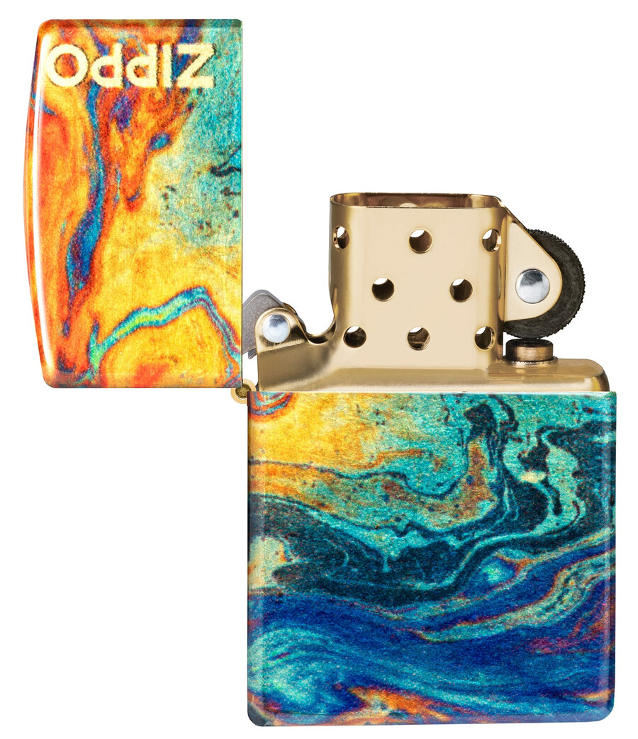 farbenfrohes zippo-design