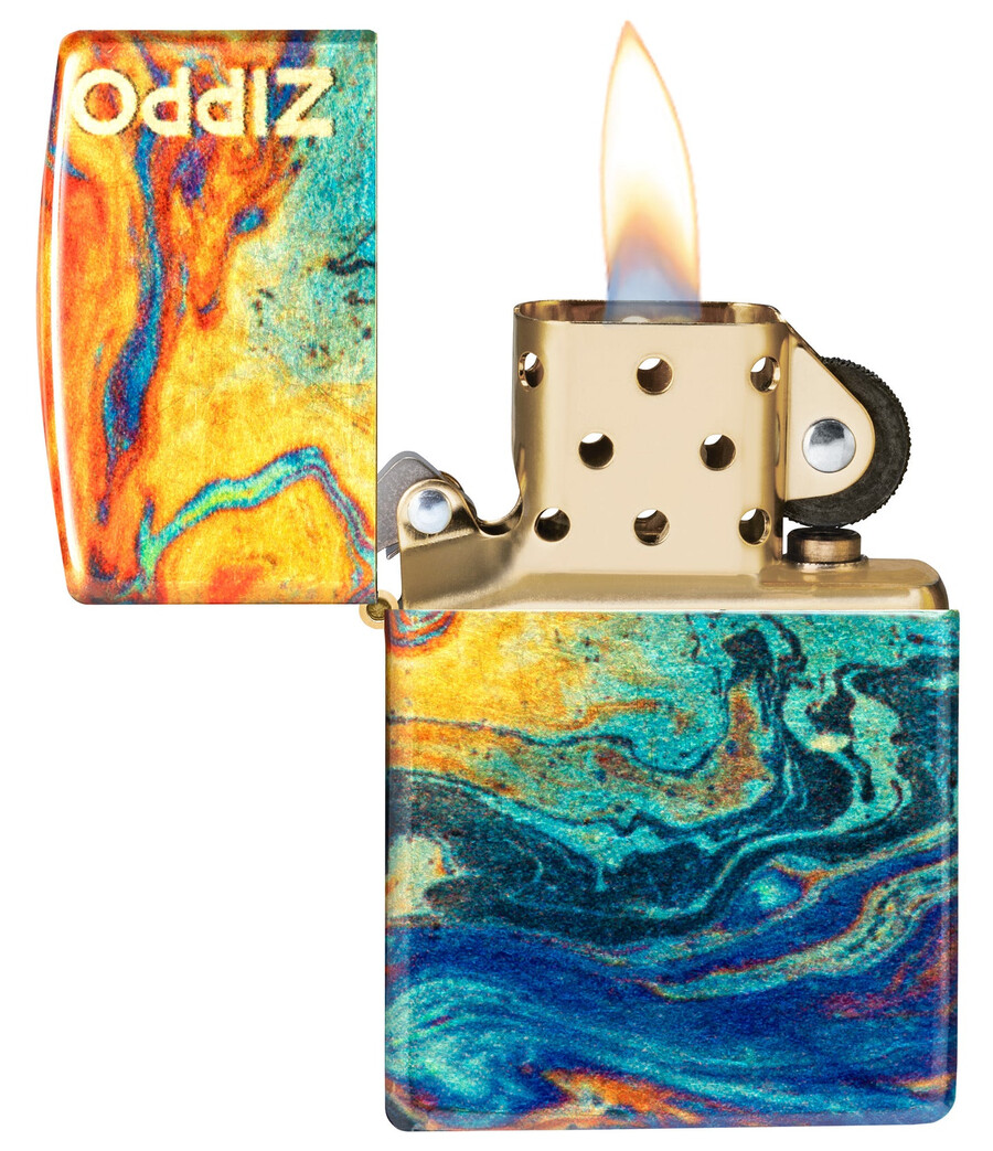 farbenfrohes zippo-design