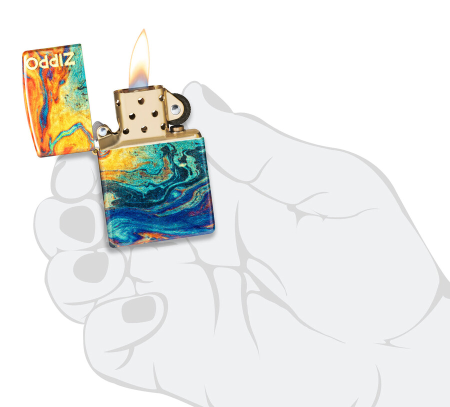 farbenfrohes zippo-design