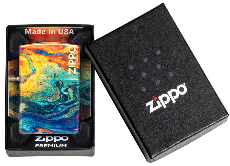farbenfrohes zippo-design