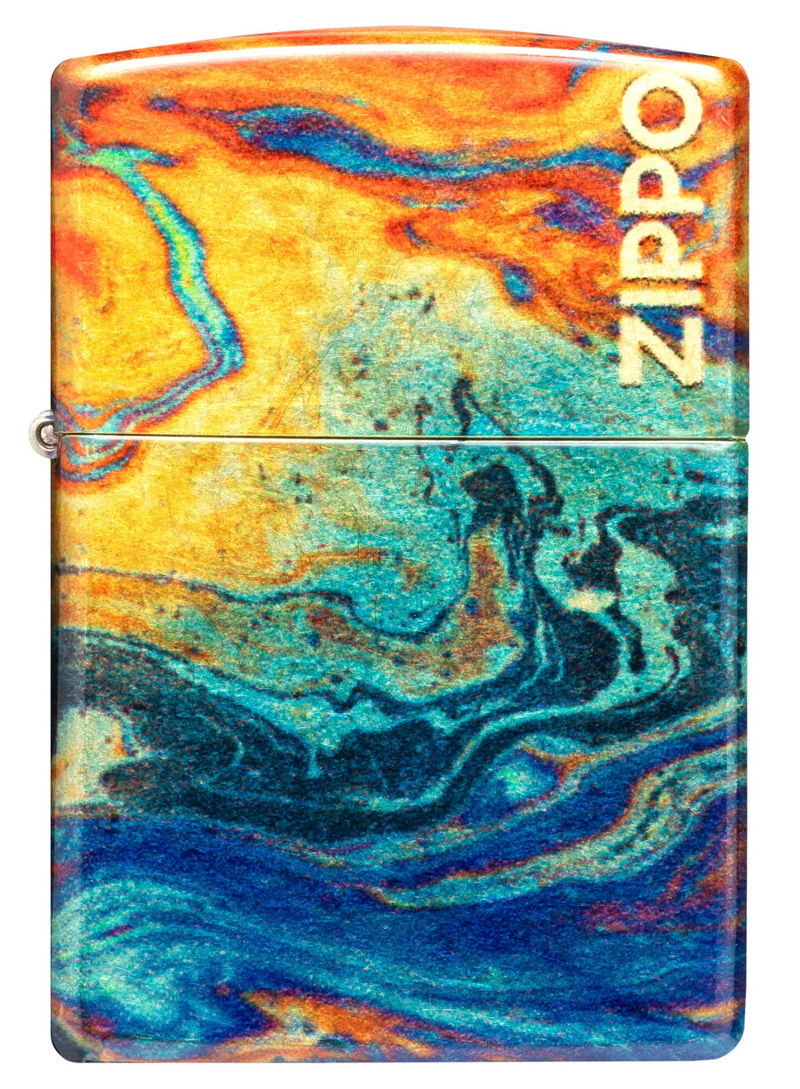 farbenfrohes zippo-design