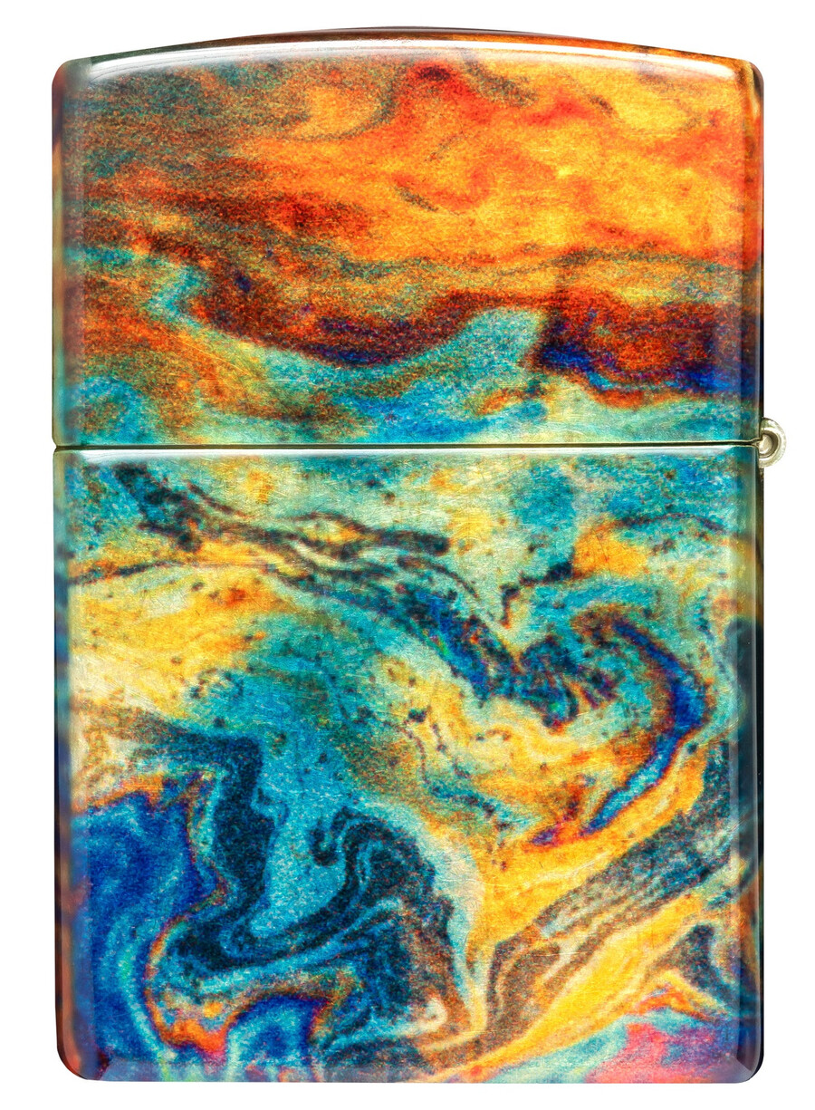 farbenfrohes zippo-design