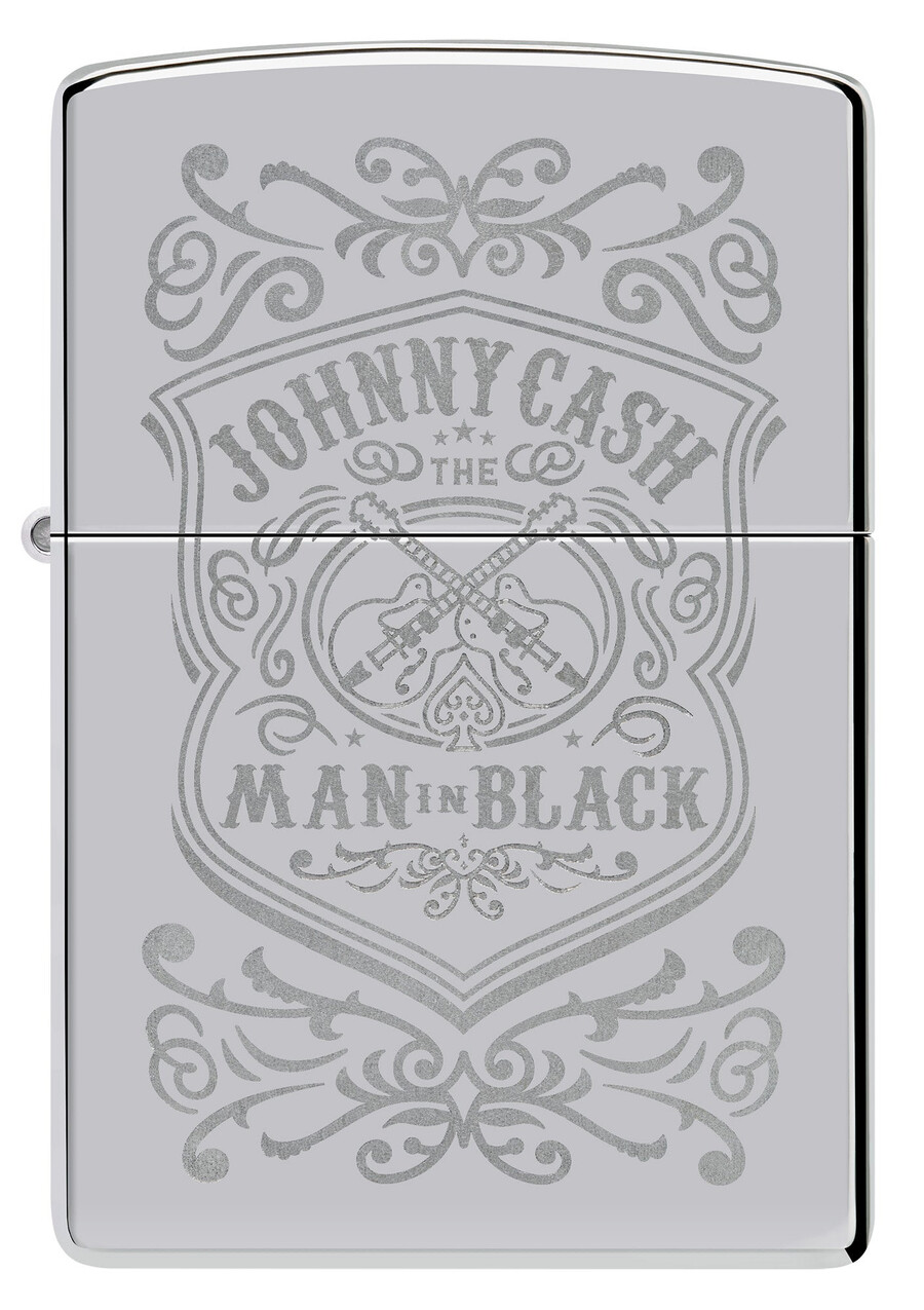 johnny cash man in black crest design