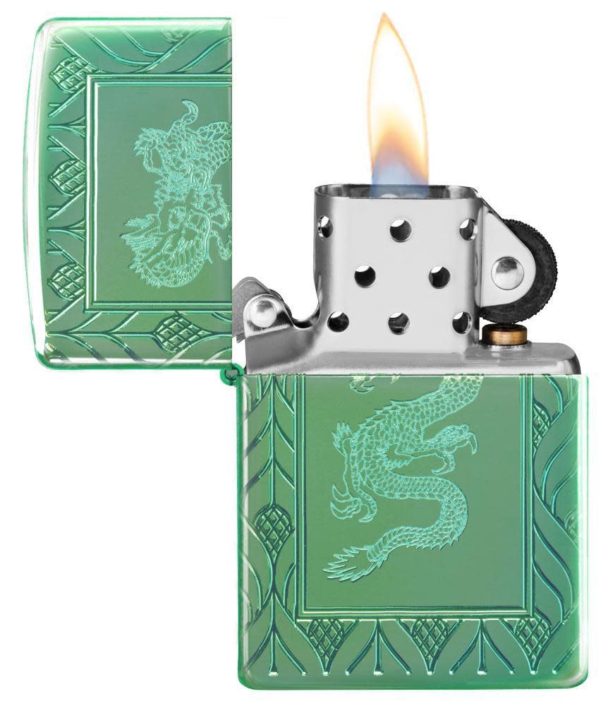armor hochglanzpolierter grüner eleganter drache