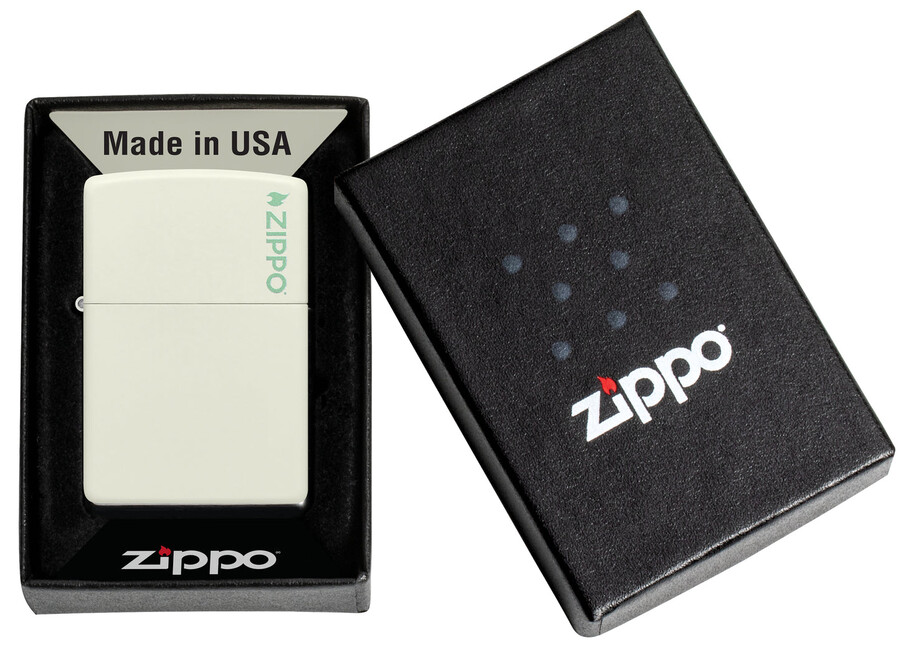 klassisches im dunkeln leuchtendes zippo-logo