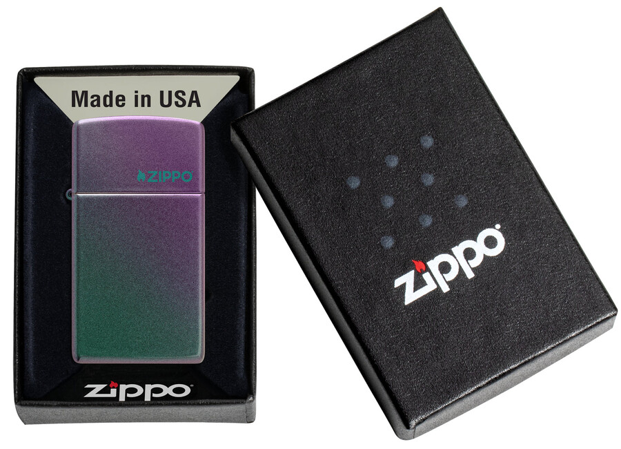 slim schimmerndes zippo-logo