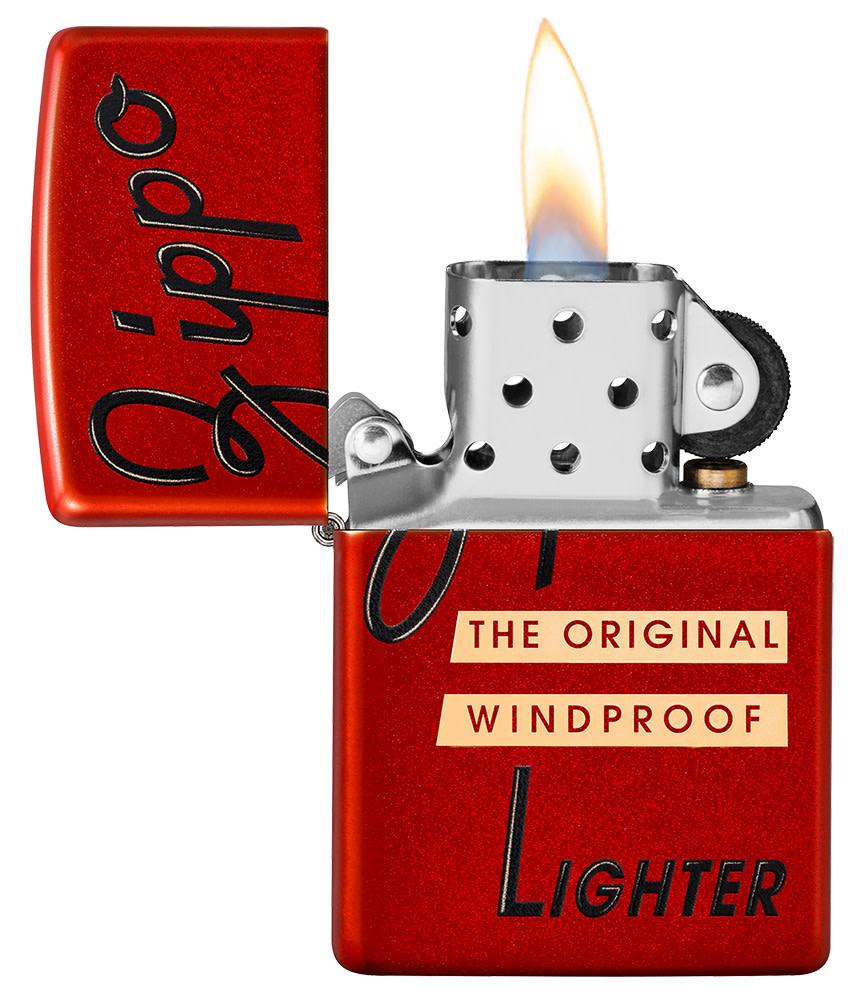 zippo-design mit rotem kartondeckel