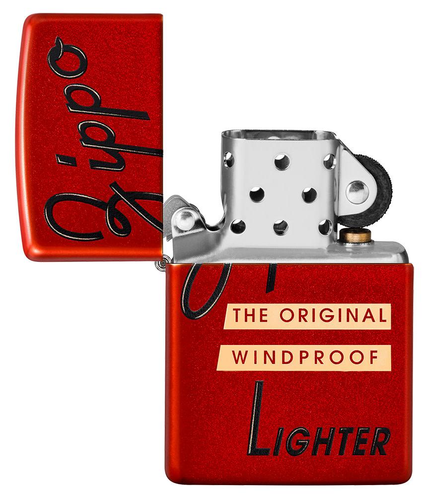 zippo-design mit rotem kartondeckel