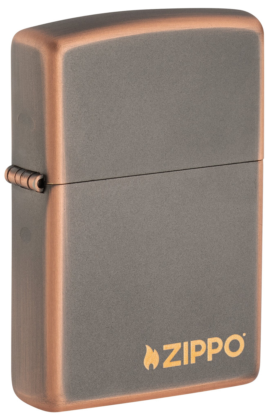 rustikales zippo-logo aus bronze