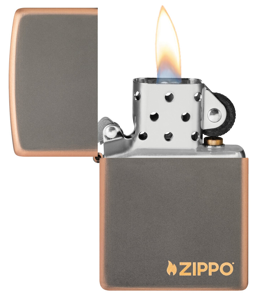 rustikales zippo-logo aus bronze