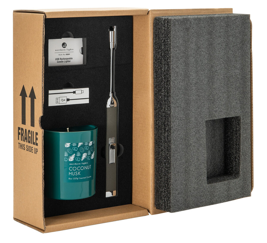 pebble wiederaufladbares kerzenfeuerzeug 8-unzen-kokosnussschalenkerzen-geschenkset