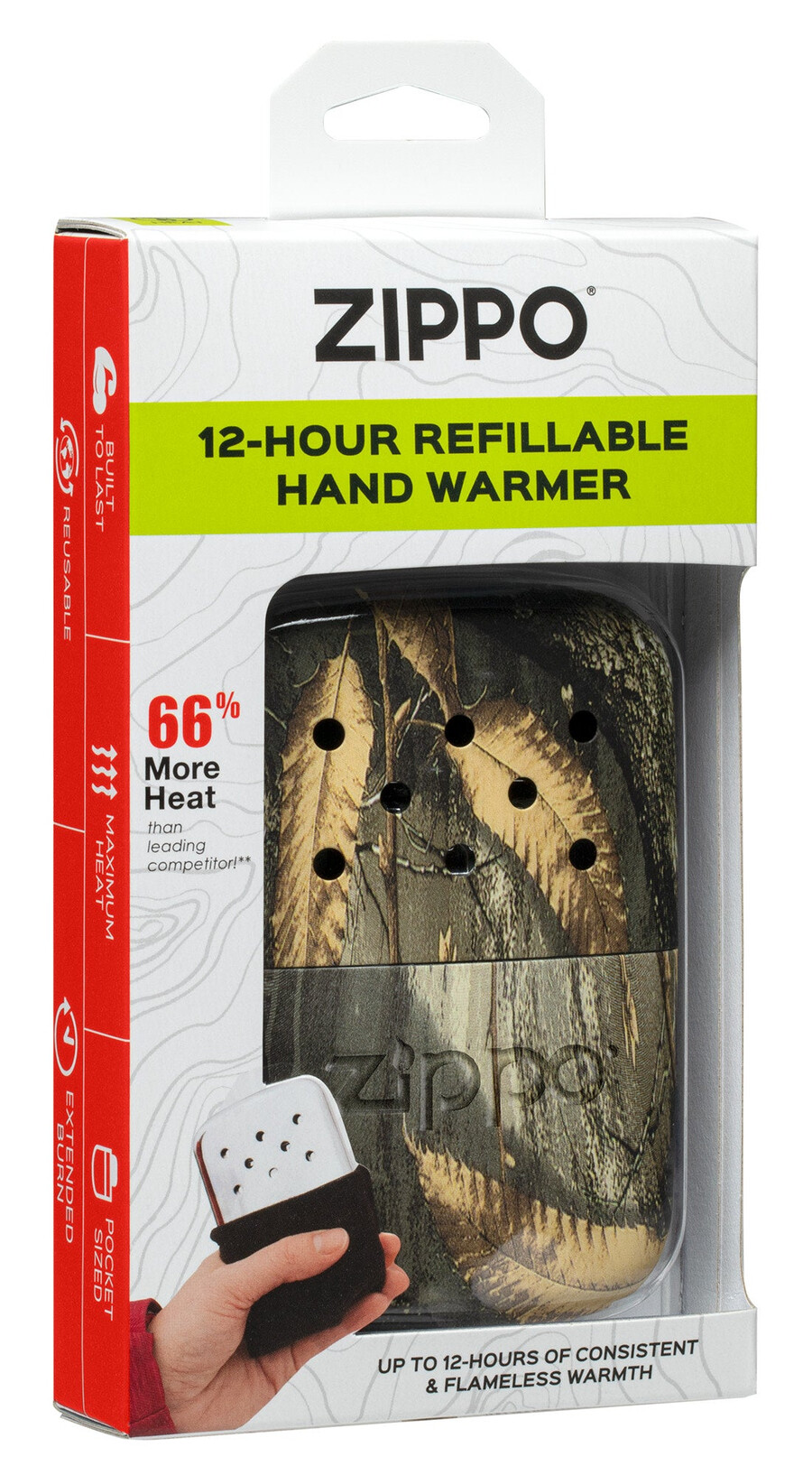nachfüllbarer handwärmer mit realtree edge-technologie für 12 stunden