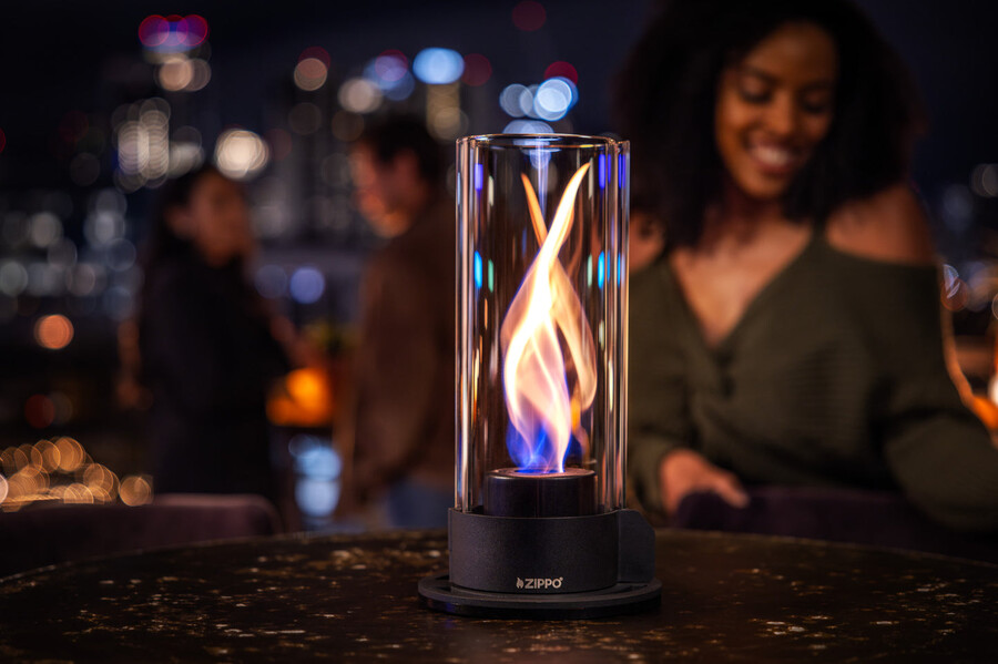 flamescapes spiral-feuerelement mit brennstoff