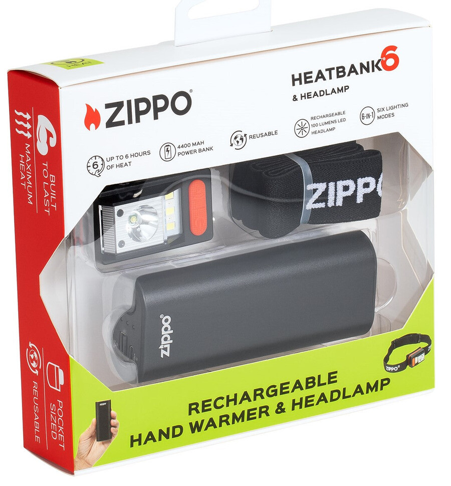 black heatbank 6 wiederaufladbares handwärmer- und stirnlampen-geschenkset